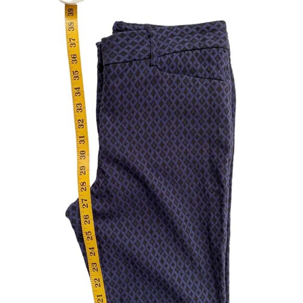 Mario Serrani Italy Pants Womens Sz 10 Blue/Black Stretch Pockets Skinny 27" Ins - Picture 10 of 10